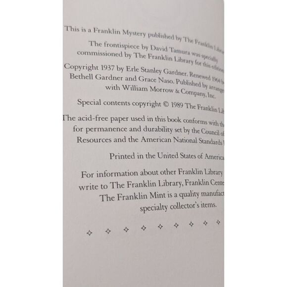 Erle Stanley Gardner The D.A. Calls It Murder Franklin Library Mystery - Picture 4 of 5